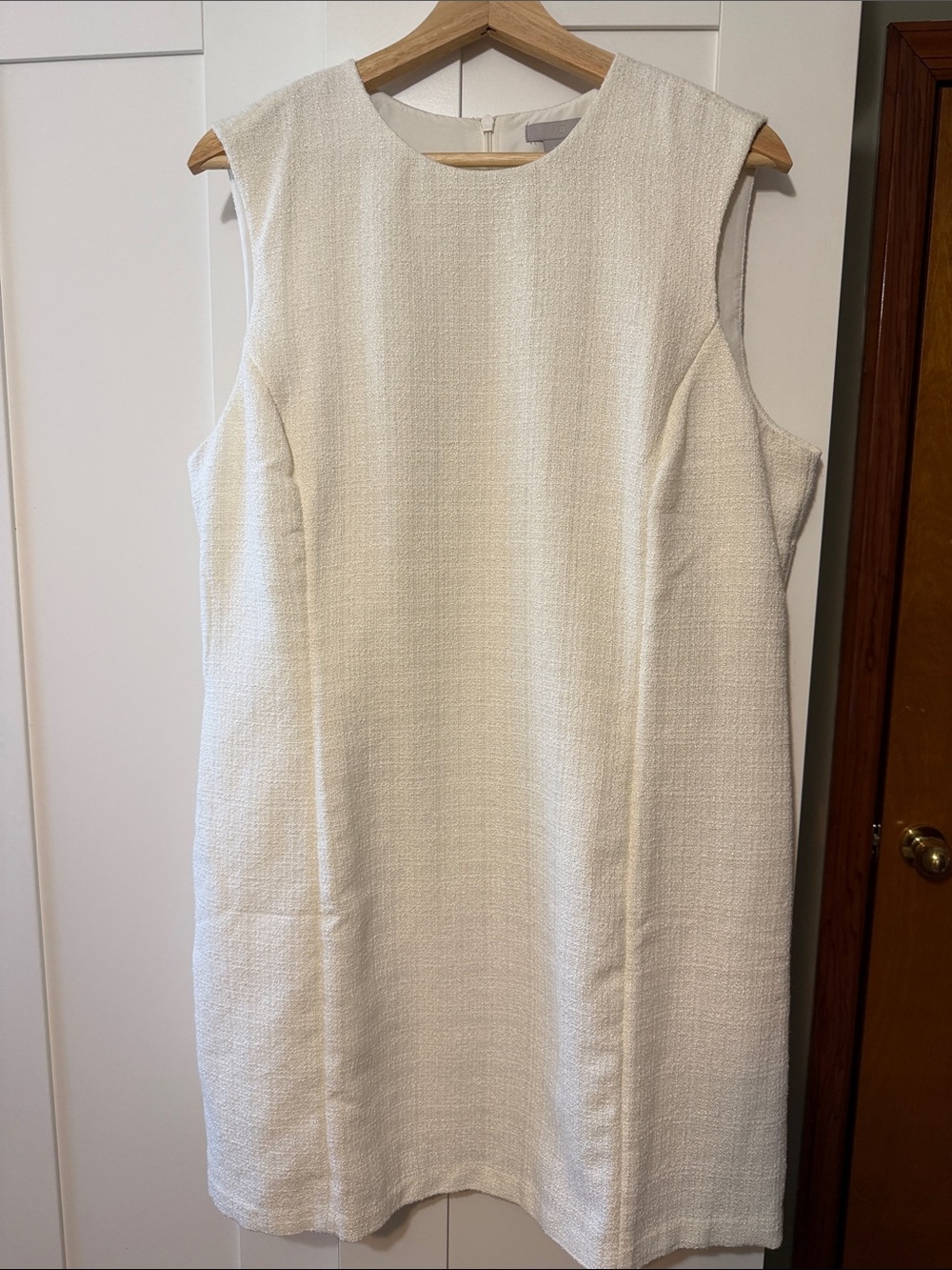 H&M Cream Textured Sleeveless Mini Dress